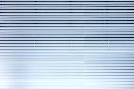 Grey blue metal / aluminium material background - horizontal lamellae