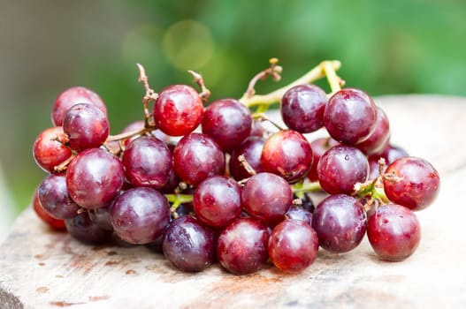 Grapes on a wooden table