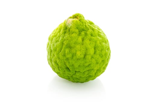 Bergamot, kaffir  lime isolated white background.