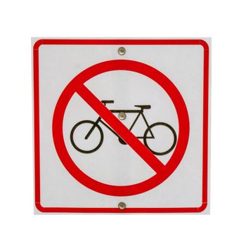 sign no bicycle isolate.