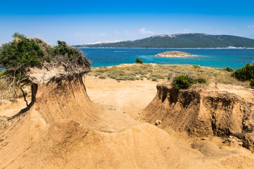 The pristine coastline and crystal clear water of the island of Rab, Croatia.