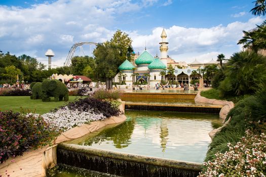 CASTELNUOVO DEL GARDA, Italy - September 08: Gardaland Theme Park in Castelnuovo Del Garda, Italy on Tuesday, September 8, 2015. Three million people visit the park on a yearly basis.