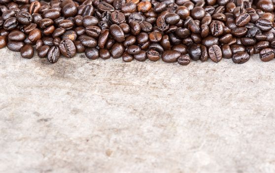 Coffee on grunge wooden background.