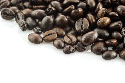 coffee beans isolated on white background.