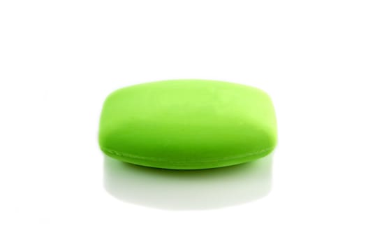 Green Soap. Isolated white background