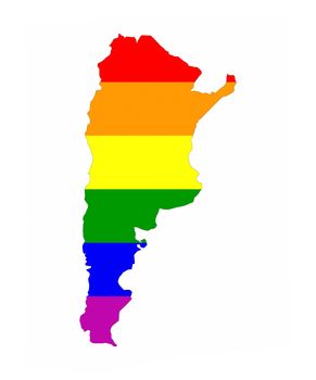 argentina country gay pride flag map shape 