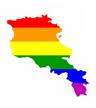 armenia country gay pride flag map shape 