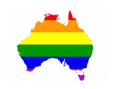 australia country gay pride flag map shape 