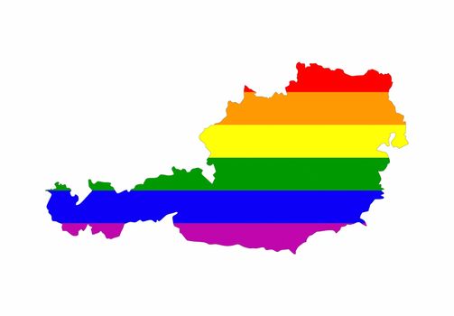 austria country gay pride flag map shape 