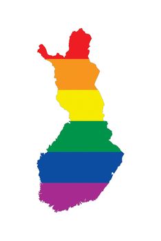 finland country gay pride flag map shape 