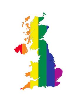 united kingdom country gay pride flag map shape 