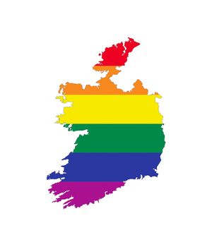ireland country gay pride flag map shape 