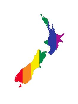 new zealand country gay pride flag map shape 