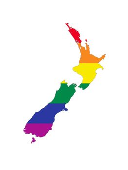 new zealand country gay pride flag map shape 