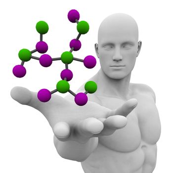 Molecule Structure in 3D as a Presentation Background