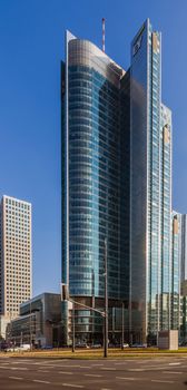 Rondo ONZ Tower, office building in Warsaw. Designed by Skidmore, Owings and Merrill, the same firm that created Burj Khalifa in Dubai the tallest structure in the world.