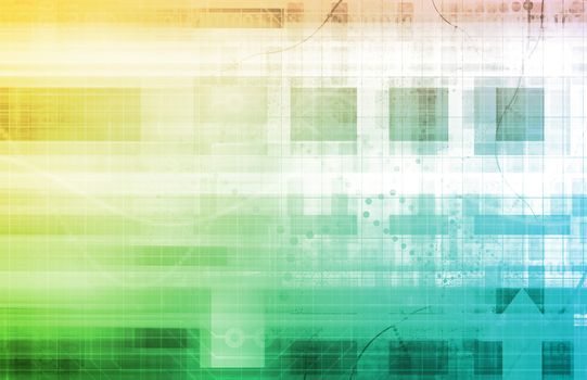 Digital Network Technology as a Abstract Concept Art