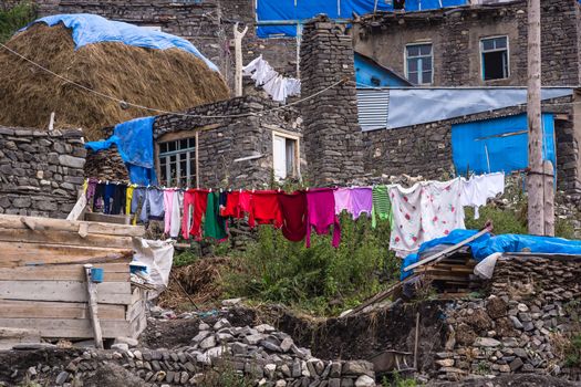 View of the village of Xinaliq in the Caucasus Mountains, Azerbaijan.