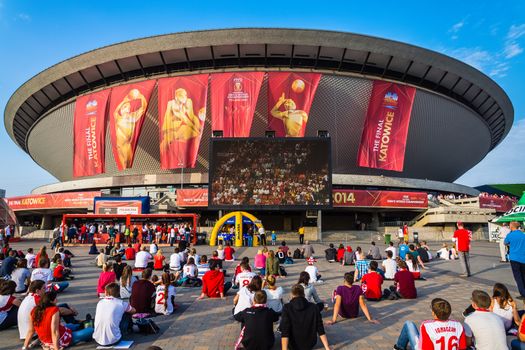 Fanzone at the Spodek Arena in Katowice during FIVB Volleyball Men's World Championship Poland 2014. Spodek Arena hosts 30 of 103 matches including the final on September 21