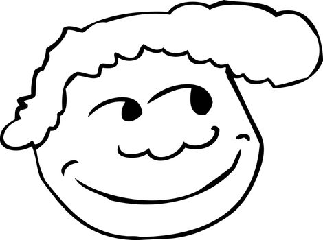 Outline of grinning face with smile over white background