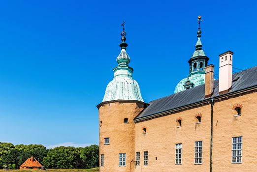 Fragment of the ancient castle in Kalmar, Sweden. The castle dates back 800 years, reached its current design during the 16th century when rebuilt by Vasa kings.
