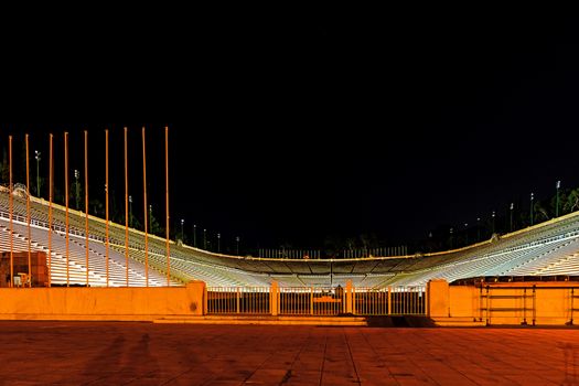 The Panathenaic Stadium in Athens, place of the first modern Olympic Games in 1896. Reconstructed from the remains of an ancient Greek stadium , built entirely of marble.