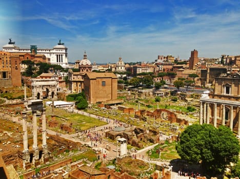 Roman Forum in wide view