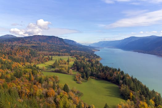 Washington State Fall Colors along Columbia River Gorge from Cape Horn Viewpoint