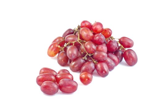 red grapes on whitebackground select focus