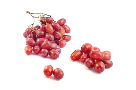 red grapes on whitebackground select focus