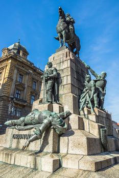Grunwald Monument in Krakow, Poland. Monument commemorates the Battle of Grunwald fought on 15 July 1410, during the Polish–Lithuanian–Teutonic War.