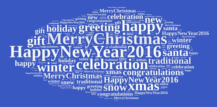 Happy new year illustration word cloud concept