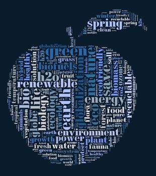 Green earth illustration word cloud concept