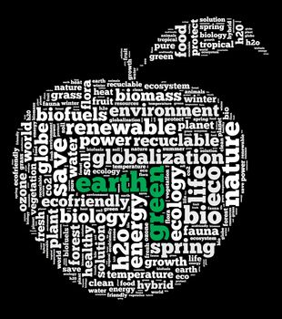 Green earth illustration word cloud concept