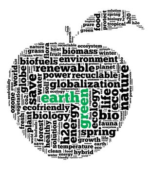 Green earth illustration word cloud concept