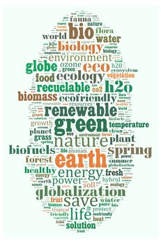 Green earth illustration word cloud concept