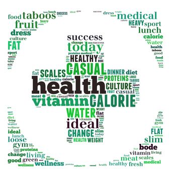 Health and diet illustration word cloud concept