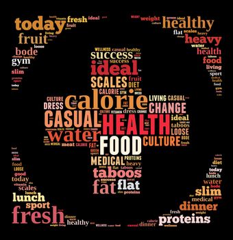 Health and diet illustration word cloud concept