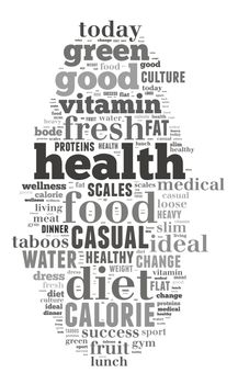 Health and diet illustration word cloud concept