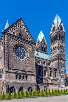 Saint Hyacinth parish church in Bytom, built in the years 1908-1911 in Neo-Romanesque architectural style, designed by Max Giems, architect inspired by the Cathedral of Limburg.