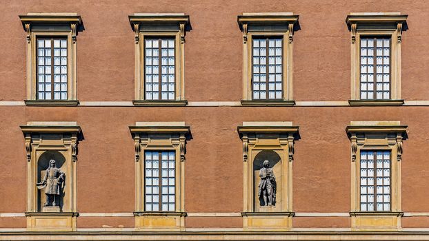 Facade of the Royal Castle in Stockholm, Sweden.