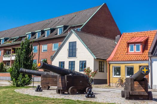 Antique guns  in Ystad. City founded in 11th century is a busy ferry port and the place of action of well-known novels by Henning Mankell with detective Wallander.