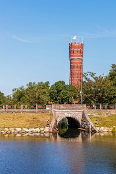 Ancient water tower in Kalmar, Sweden constructed in the years 1897-1900, in use until 1972, converted into the residential building with 11 apartments of different sizes.