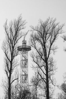 Parachute tower in Katowice, Silesia region, Poland. Built in 1937, 35 meters high, well known for its defense during WWII by Polish scouts against German invaders.