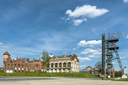 Area of former hard coal mine in Katowice, Silesia region, Poland.