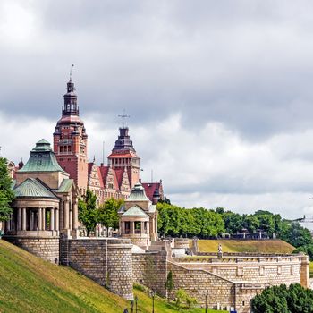 The Chrobry Embankment (Waly Chrobrego) in Szczecin, complex of terraces and edifices built in the beginni