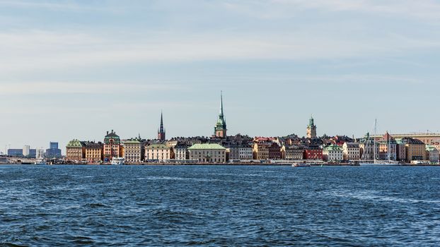 Overall view on Gamla stan (The Old Town) in Stockholm. The town dates back to the 13th century and is the main attraction of the city with a rich collection of medieval architecture.