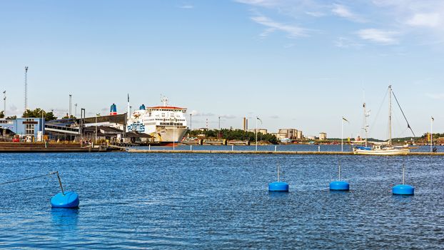 Polish ferry “Wawel” at the quay in the Port of Nynashamn. The city is  a big center for ferry transport offering services to Gotland, Poland and Russia.