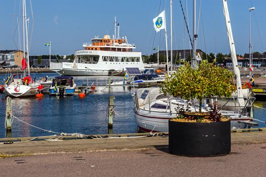 Scenes from the marina in Farjestaden (ferry city) on the Oland island. City is named after the ferries that used to be the only connection to the mainland.