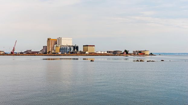 Bulk terminal in the Port of Kalmar. The port owned by the municipality of Kalmar handles 1 million tons of goods per year mainly petroleum, forestry and agricultural.